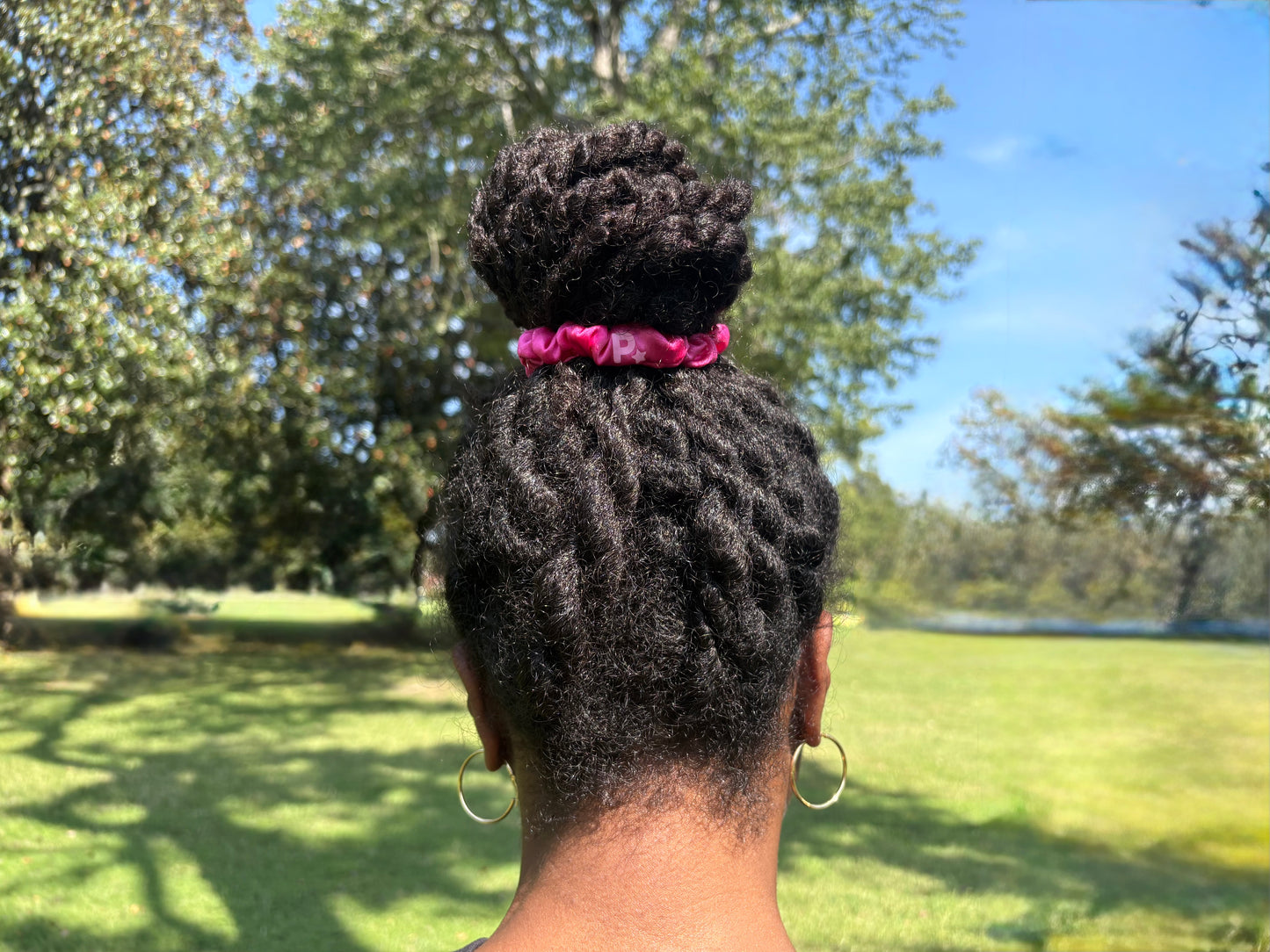 Pink Diamond Stretch Silk Midi Scrunchie