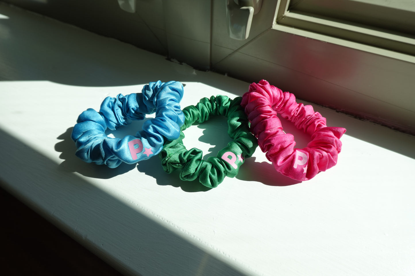 Blue Opal Stretch Silk Midi Scrunchie