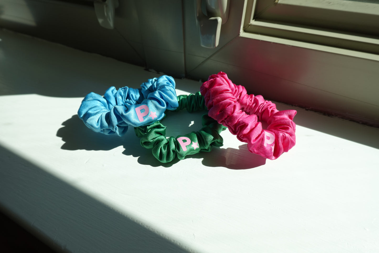 Pink Diamond Stretch Silk Midi Scrunchie