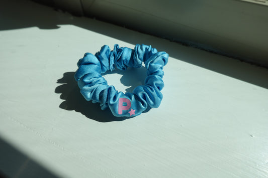Blue Opal Stretch Silk Midi Scrunchie