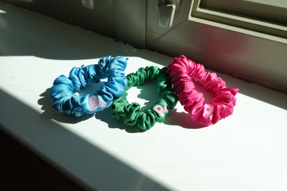 Blue Opal Stretch Silk Midi Scrunchie